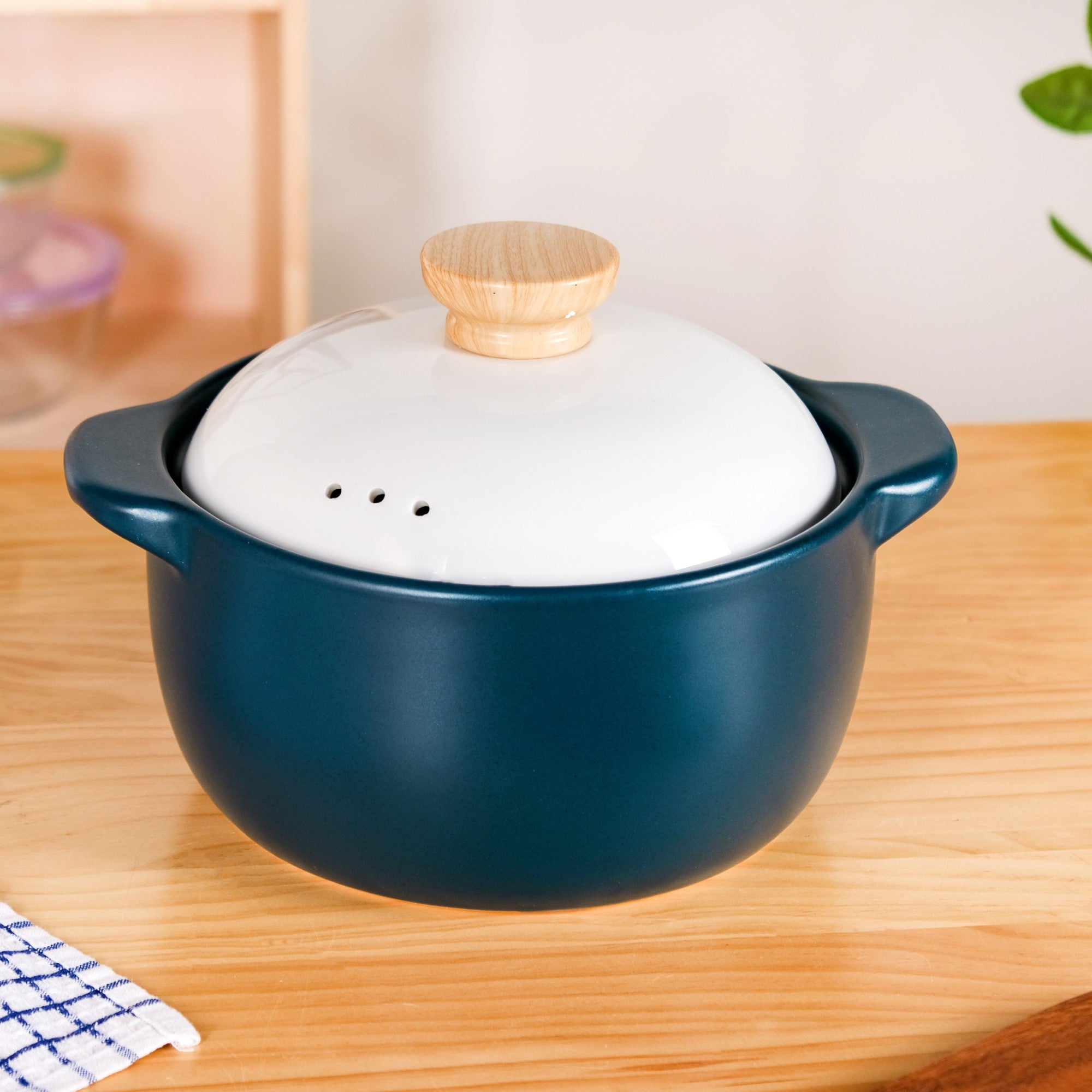 Cera Blue Ceramic Cooking Pot 3800ml