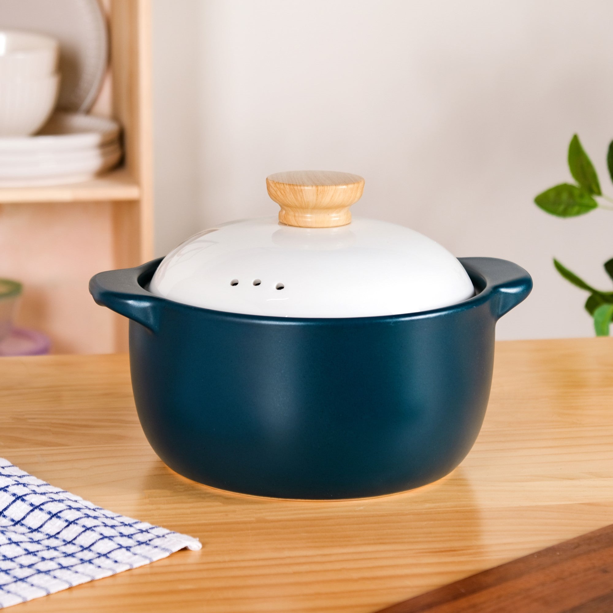 Cera Blue Ceramic Cooking Pot 3800ml