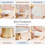Celestial White Marble Round Cake Stand