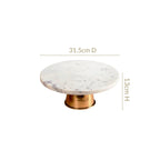 Celestial White Marble Round Cake Stand