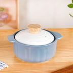 Homebrew Flame Safe Ceramic Stew Pot With Lid Handle 2150ml