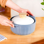 Homebrew Flame Safe Ceramic Stew Pot With Lid Handle 2150ml