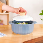 Homebrew Flame Safe Ceramic Stew Pot With Lid Handle 2150ml