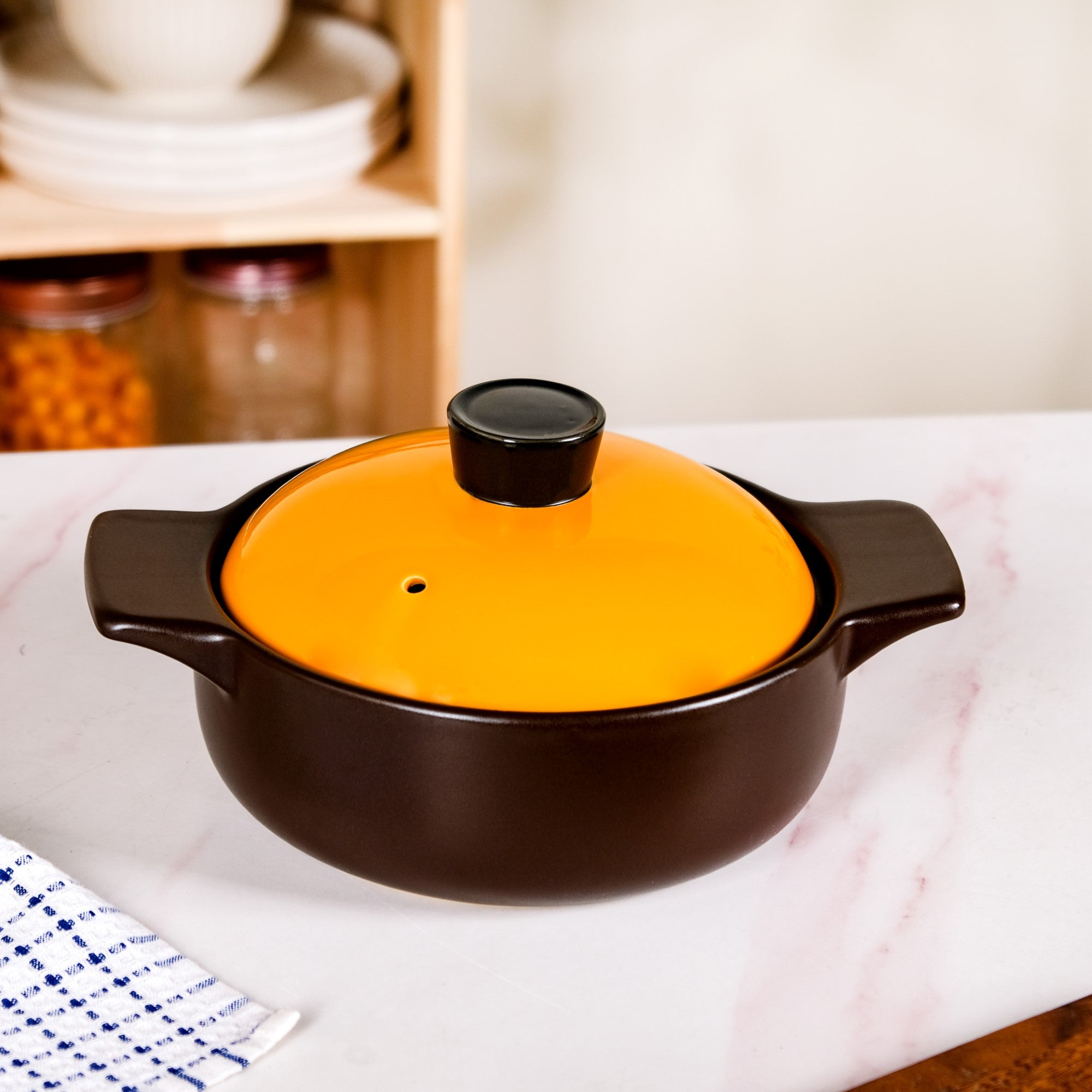 Clementine Ceramic Tureen Cooking Pot With Lid 2300ml