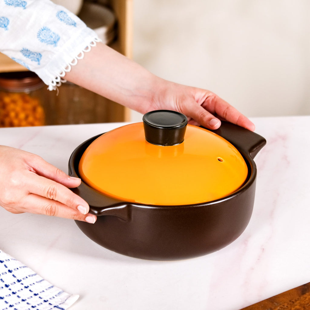 Clementine Ceramic Tureen Cooking Pot With Lid 2300ml