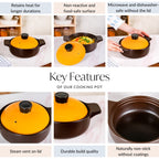 Clementine Ceramic Tureen Cooking Pot With Lid 2300ml