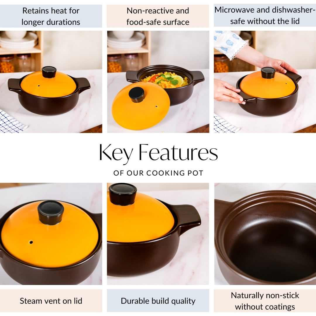 Clementine Ceramic Tureen Cooking Pot With Lid 2300ml