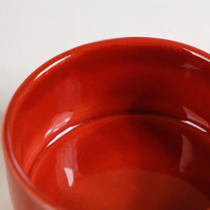 Glazed Ceramic Bowls Set Of 4 Amber Clay 150ml