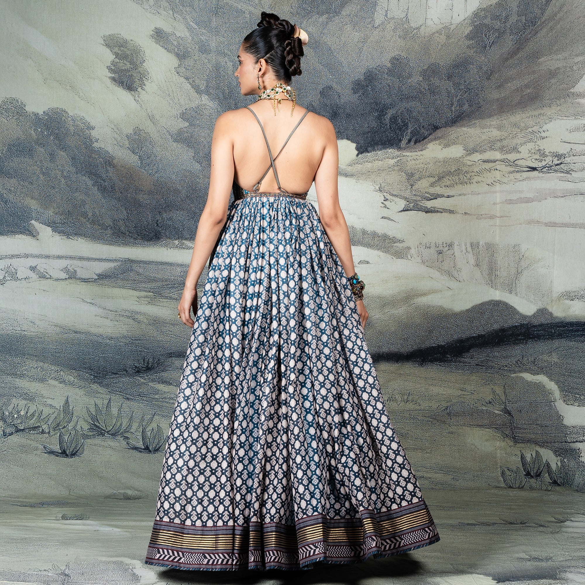 Cerulean Blue Anarkali | CHAR