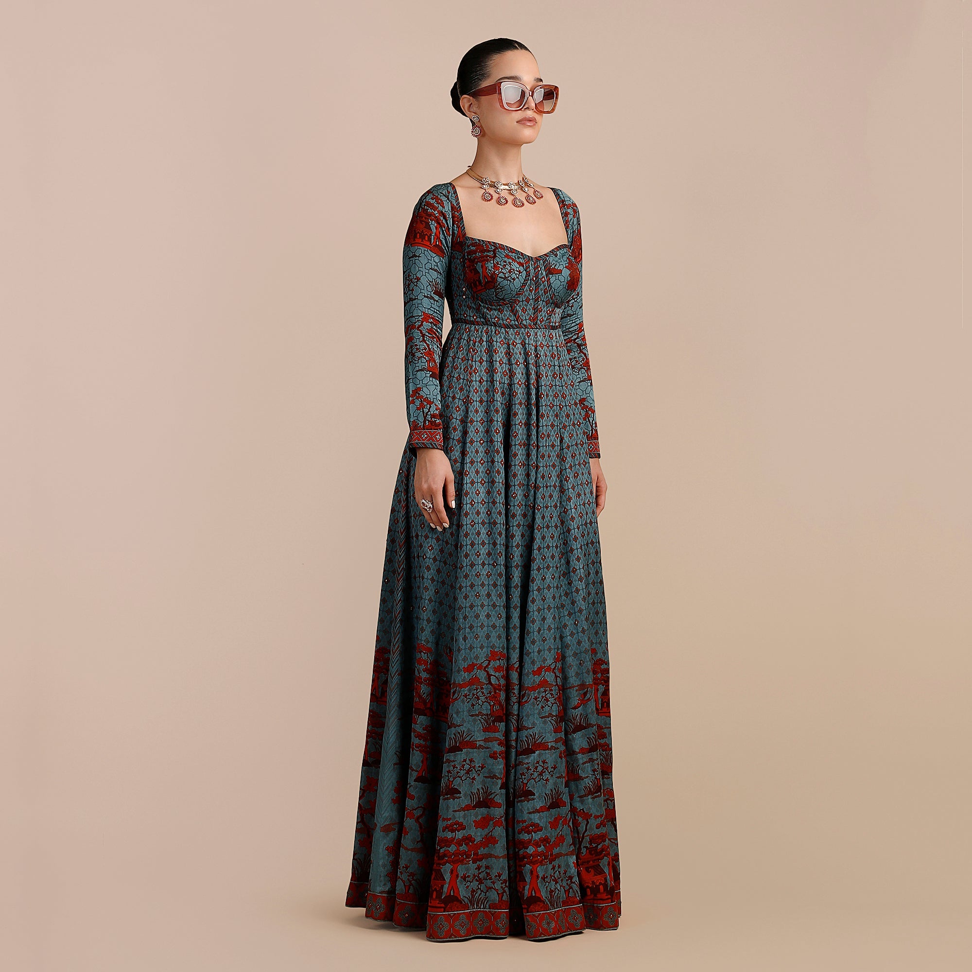 Cerulean Blue Anarkali | SATT