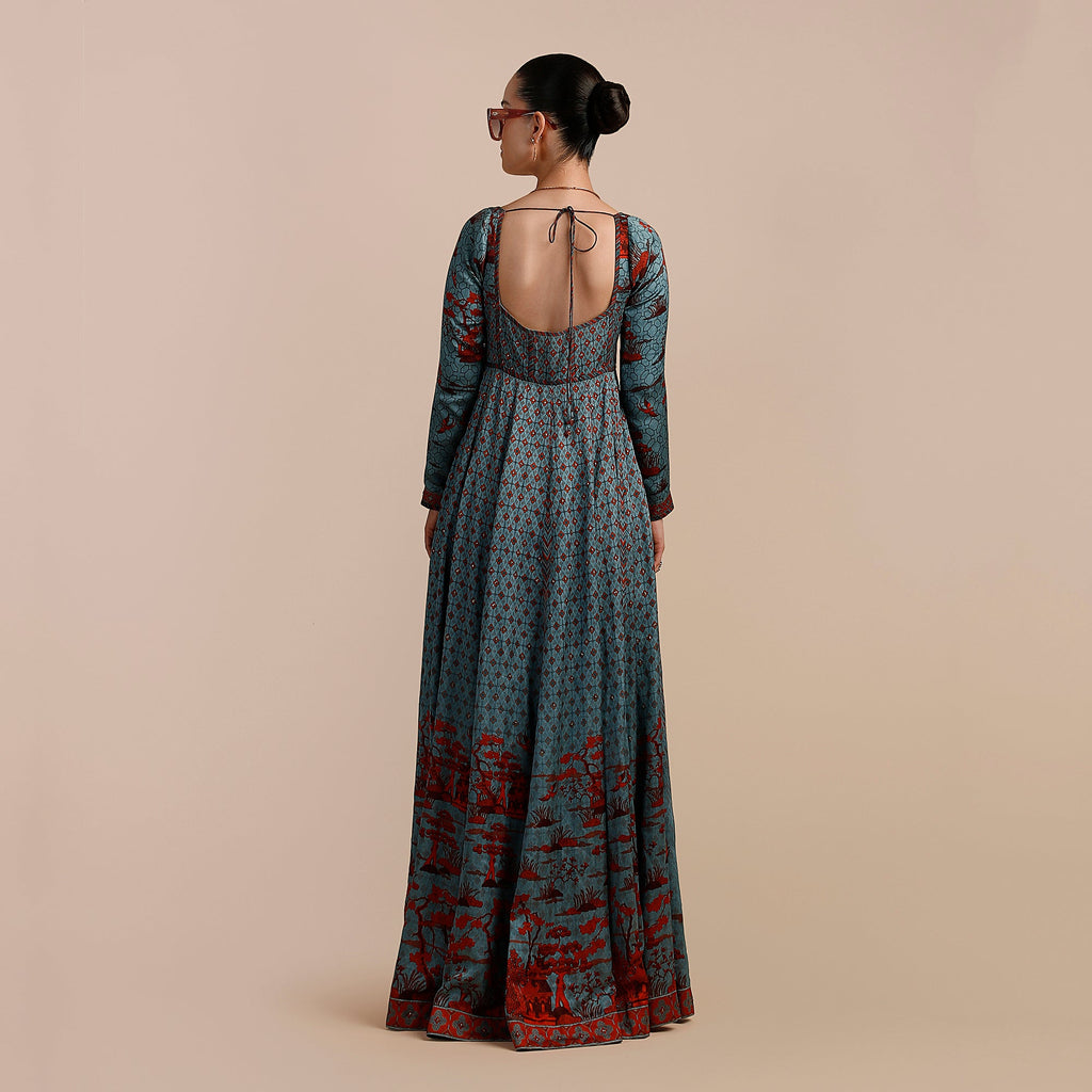 Cerulean Blue Anarkali | SATT