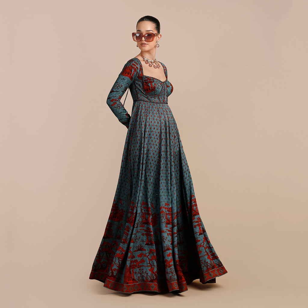 Cerulean Blue Anarkali | SATT
