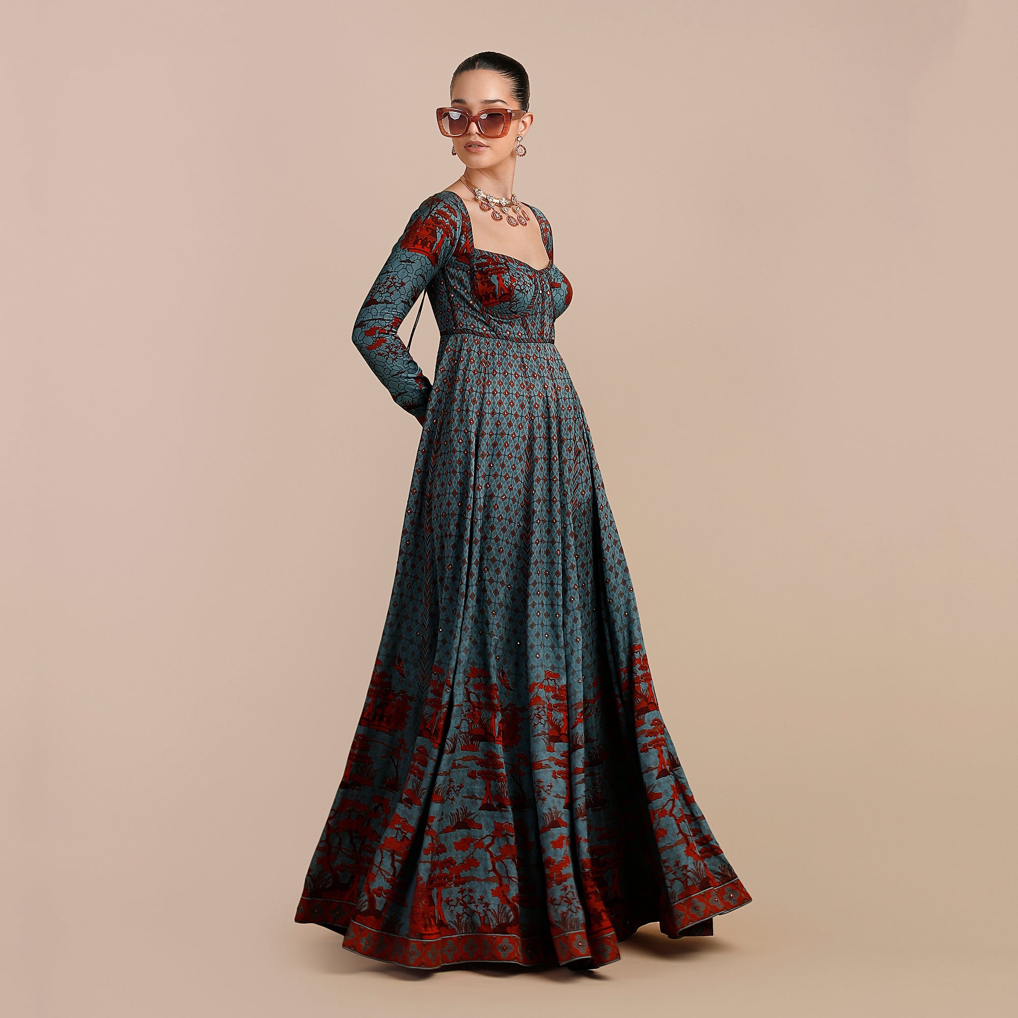Cerulean Blue Anarkali | SATT