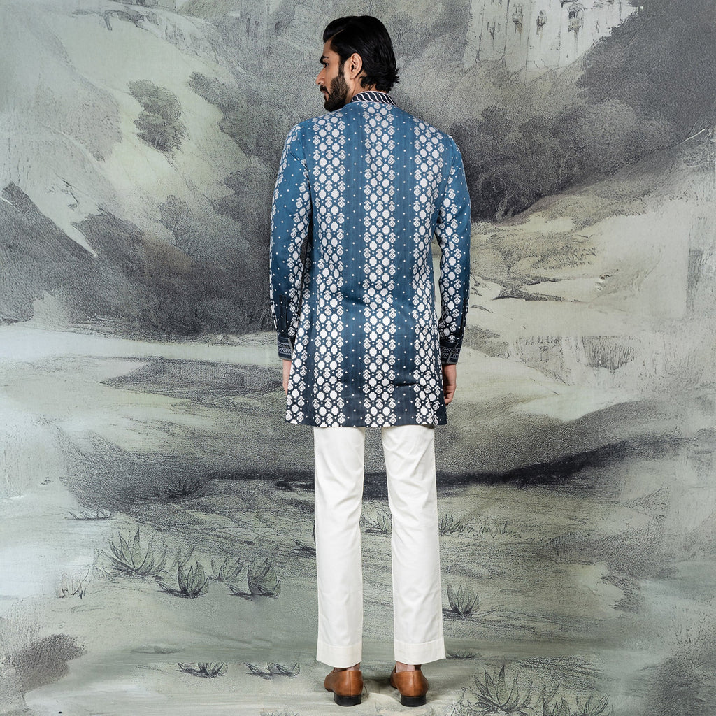 Cerulean Blue Ombre Kurta | CHAR