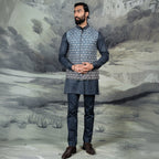 Cerulean Blue Ombre Nehru Jacket | CHAR