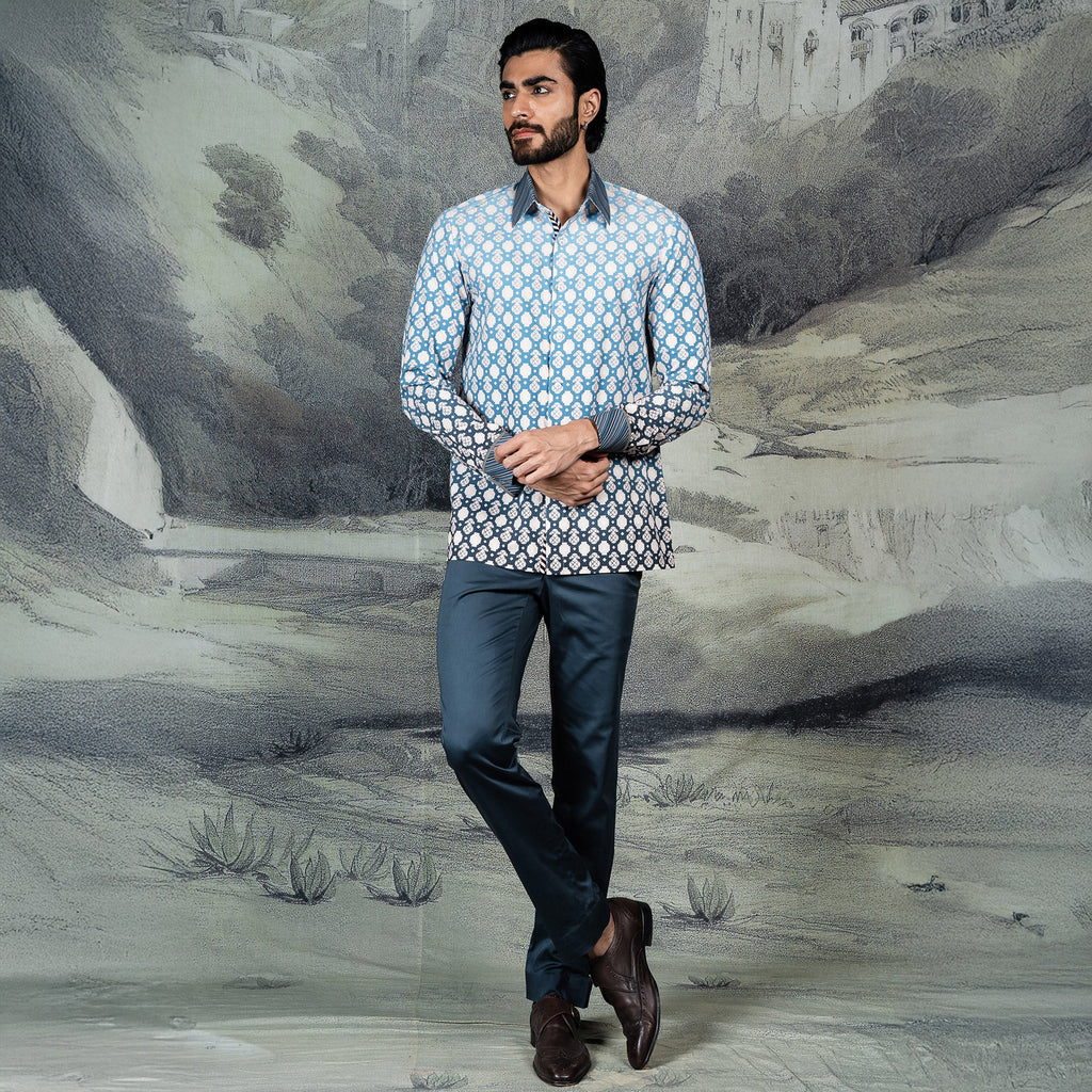 Cerulean Blue Ombre Shirt | CHAR