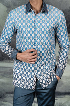 Cerulean Blue Ombre Shirt | CHAR