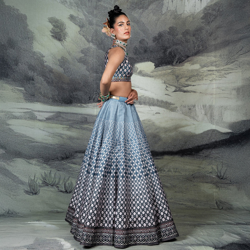 Cerulean Blue Skirt Set | CHAR