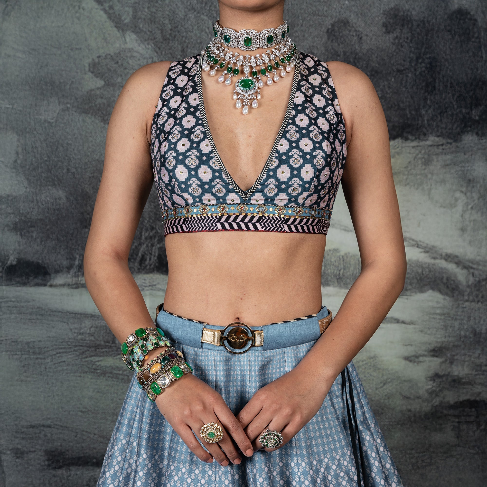 Cerulean Blue Skirt Set | CHAR