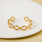 Chain Link Gold Cuff Bracelet