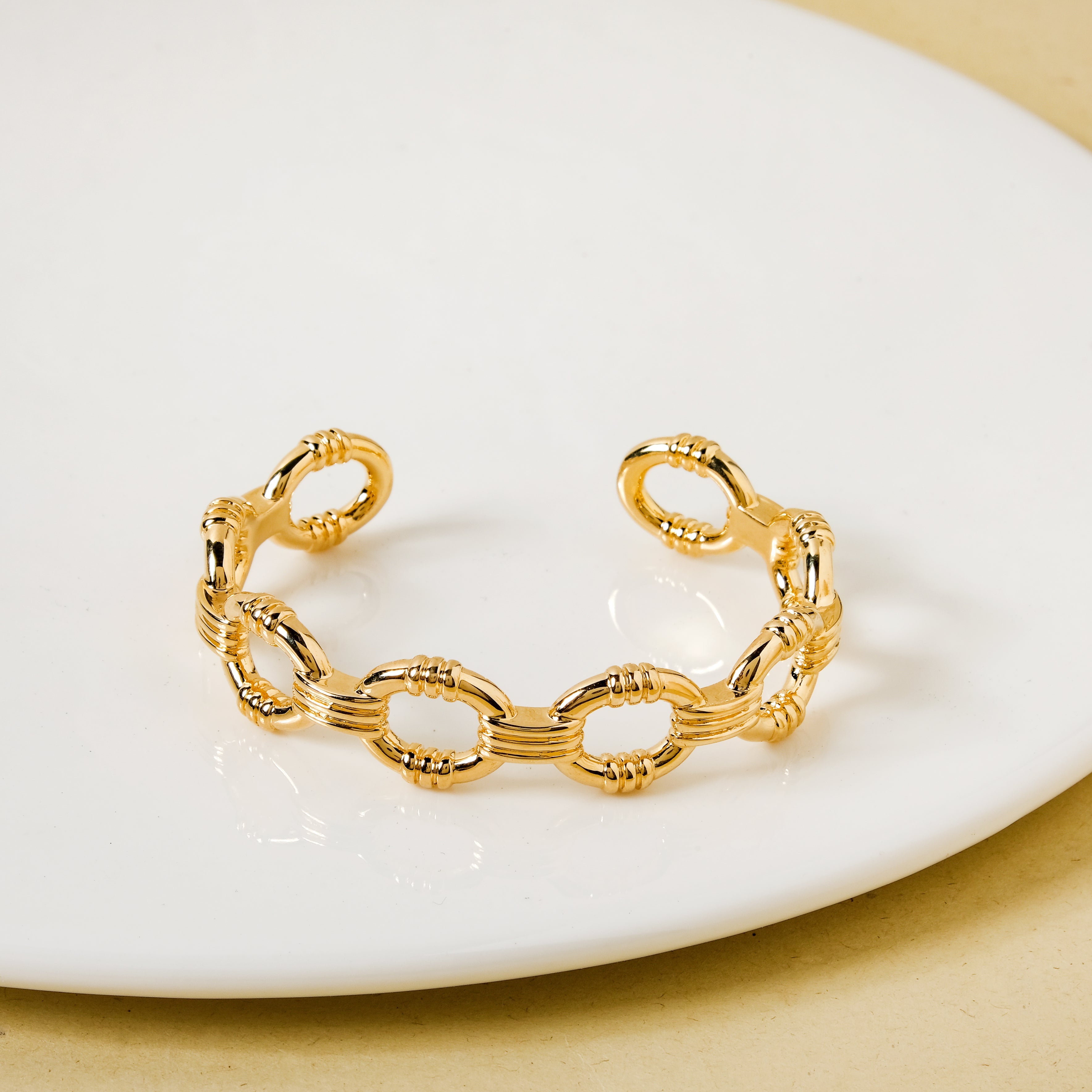 Chain Link Gold Cuff Bracelet