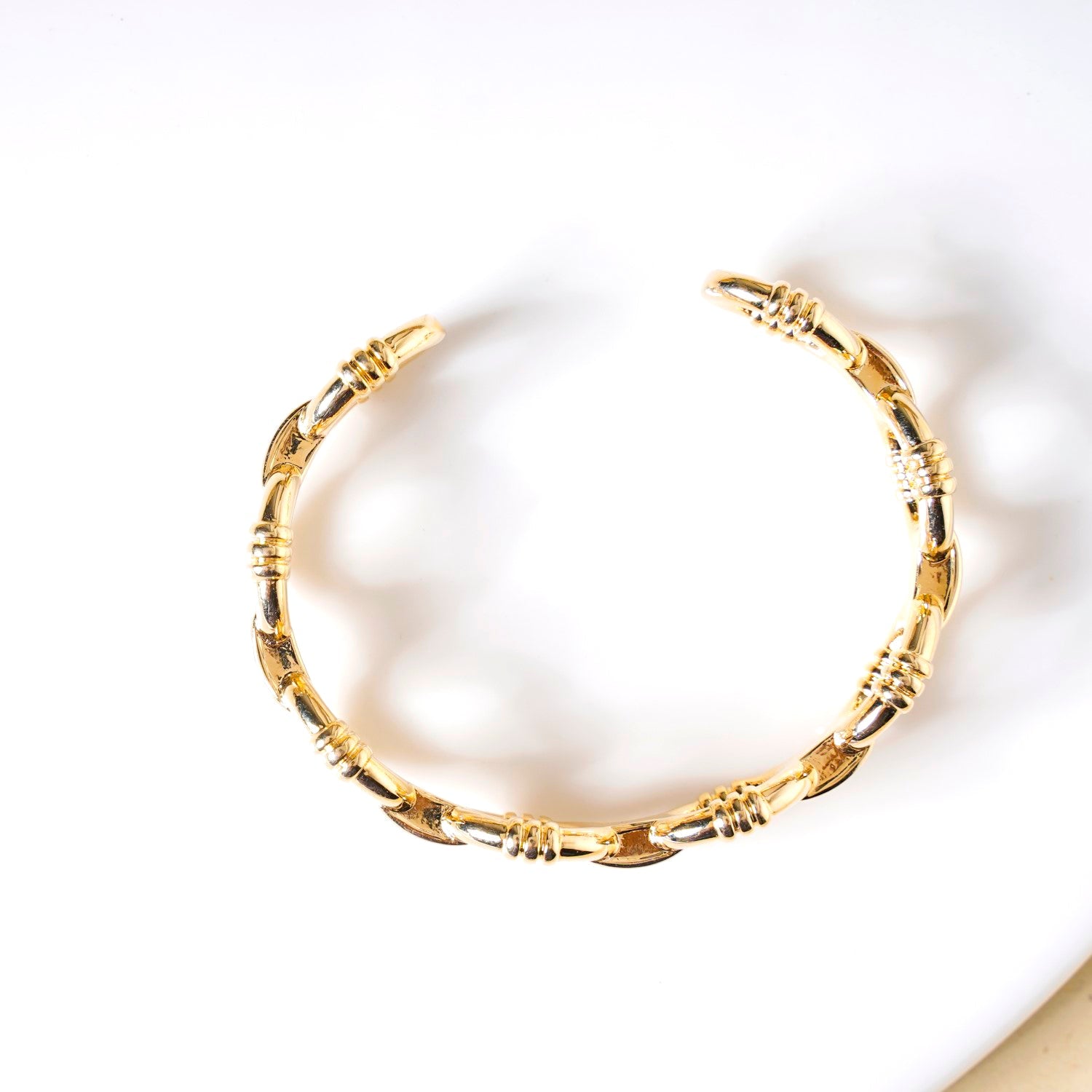 Chain Link Gold Cuff Bracelet