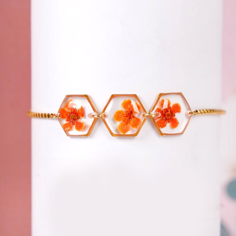 Pressed Flower Bracelet With Tassels