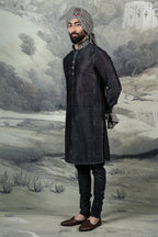 Charcoal Black Kurta Set | BARODA