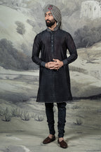 Charcoal Black Kurta Set | BARODA
