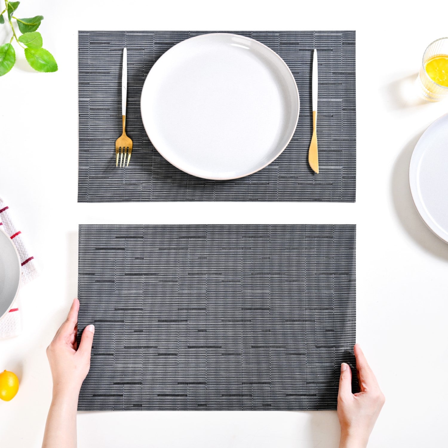 Charcoal Grey Placemat Set Of 6