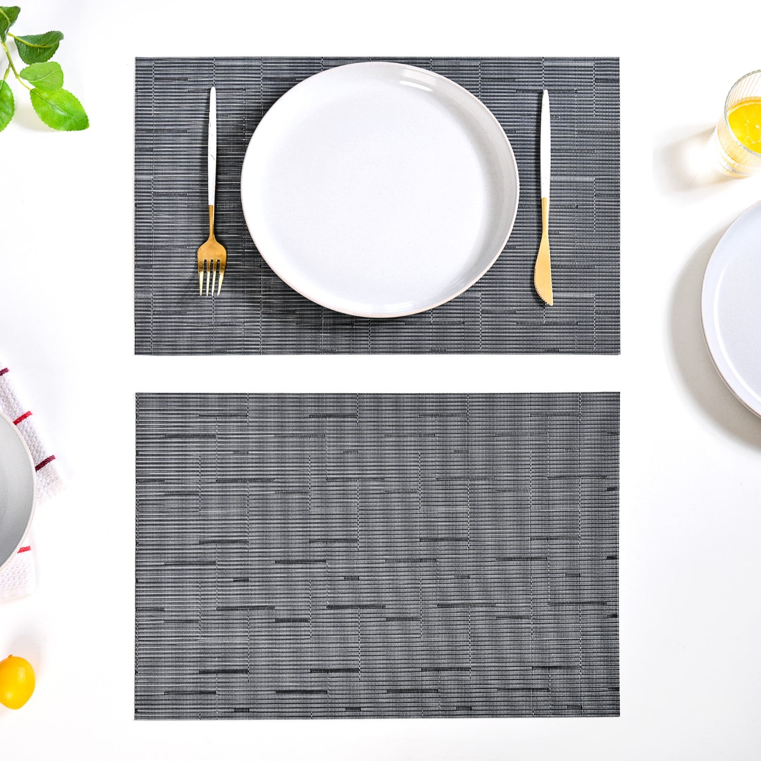 Charcoal Grey Placemat Set Of 6