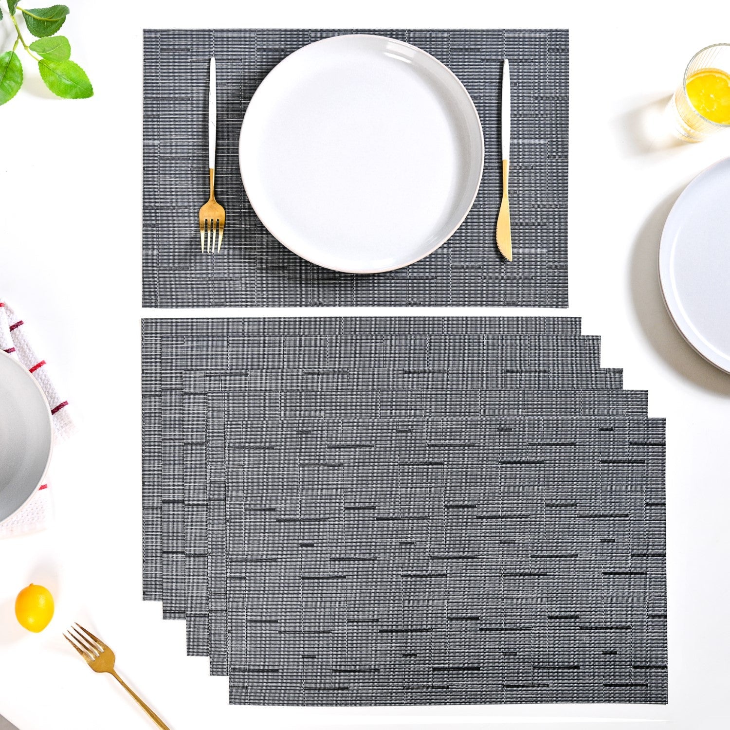 Charcoal Grey Placemat Set Of 6