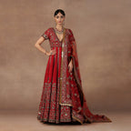 Cherry Red Anarkali Set | EAST