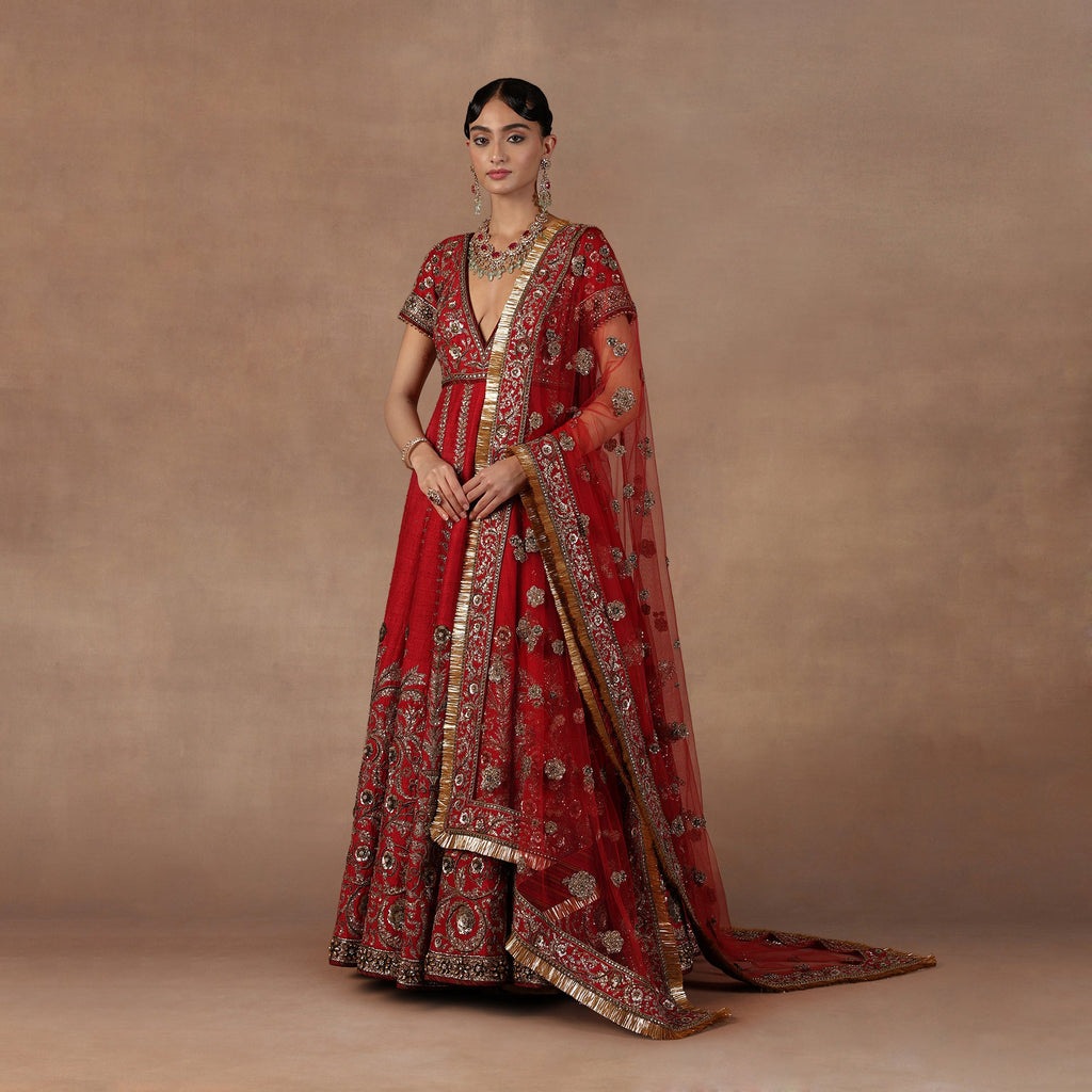 Cherry Red Anarkali Set | EAST