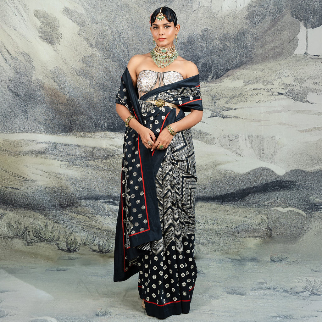 Chevron Corset Saree Set | CHAR