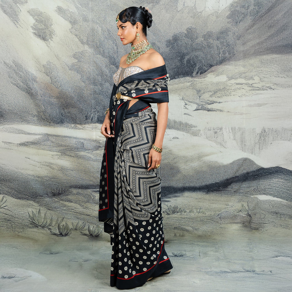 Chevron Corset Saree Set | CHAR