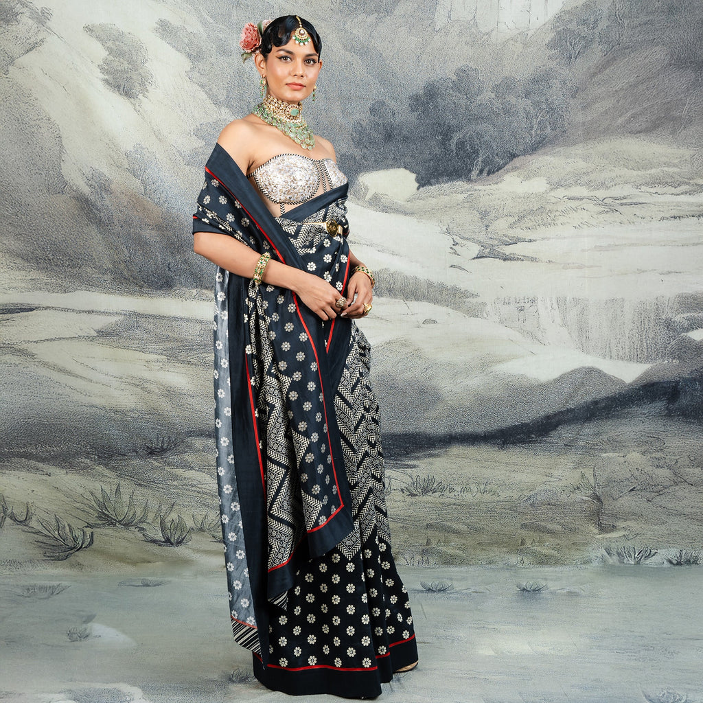 Chevron Corset Saree Set | CHAR