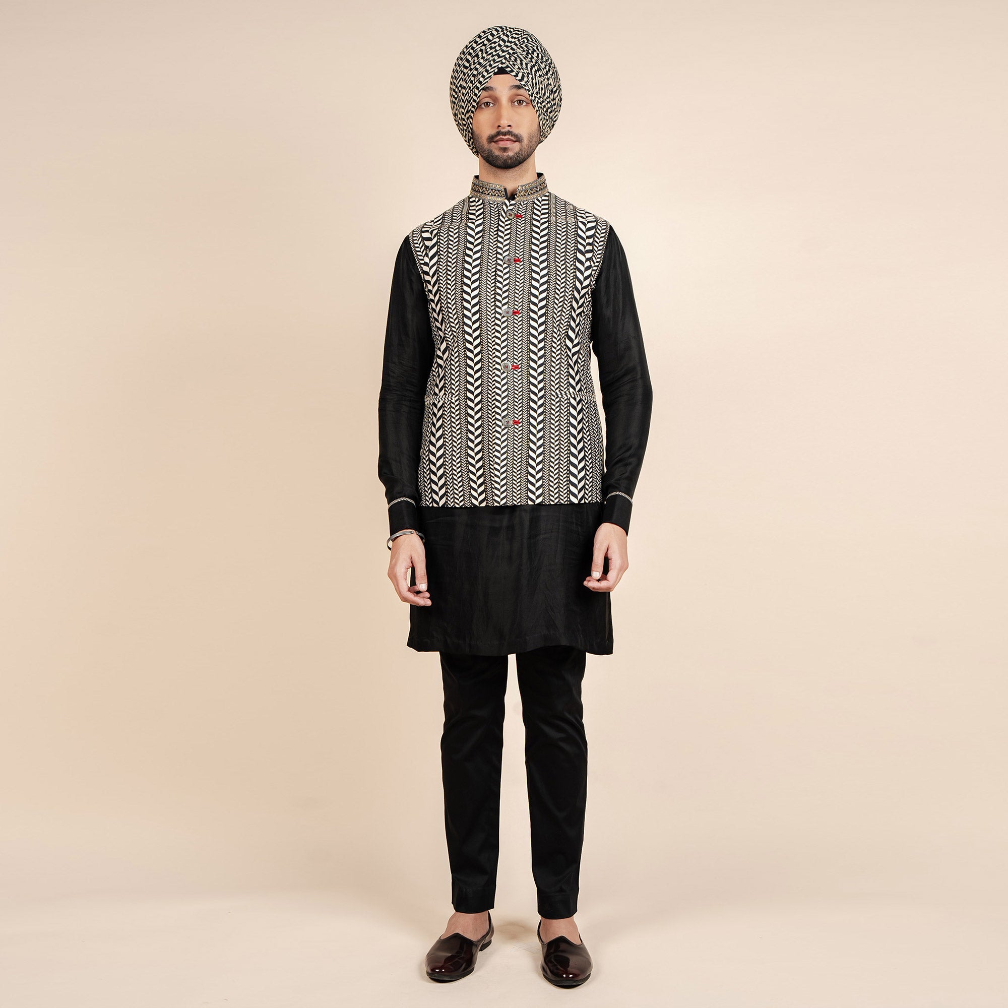 Chevron Nehru Jacket | CHAR