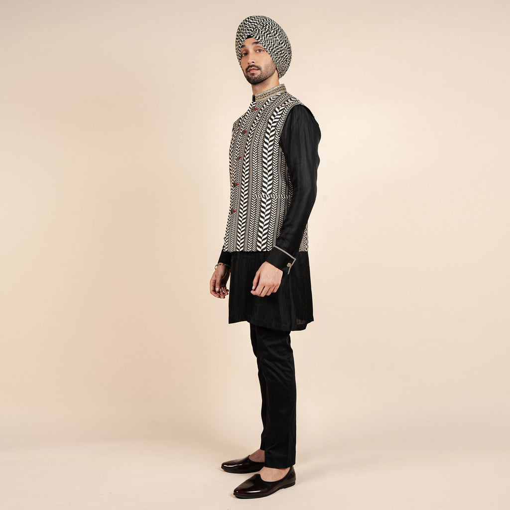 Chevron Nehru Jacket | CHAR