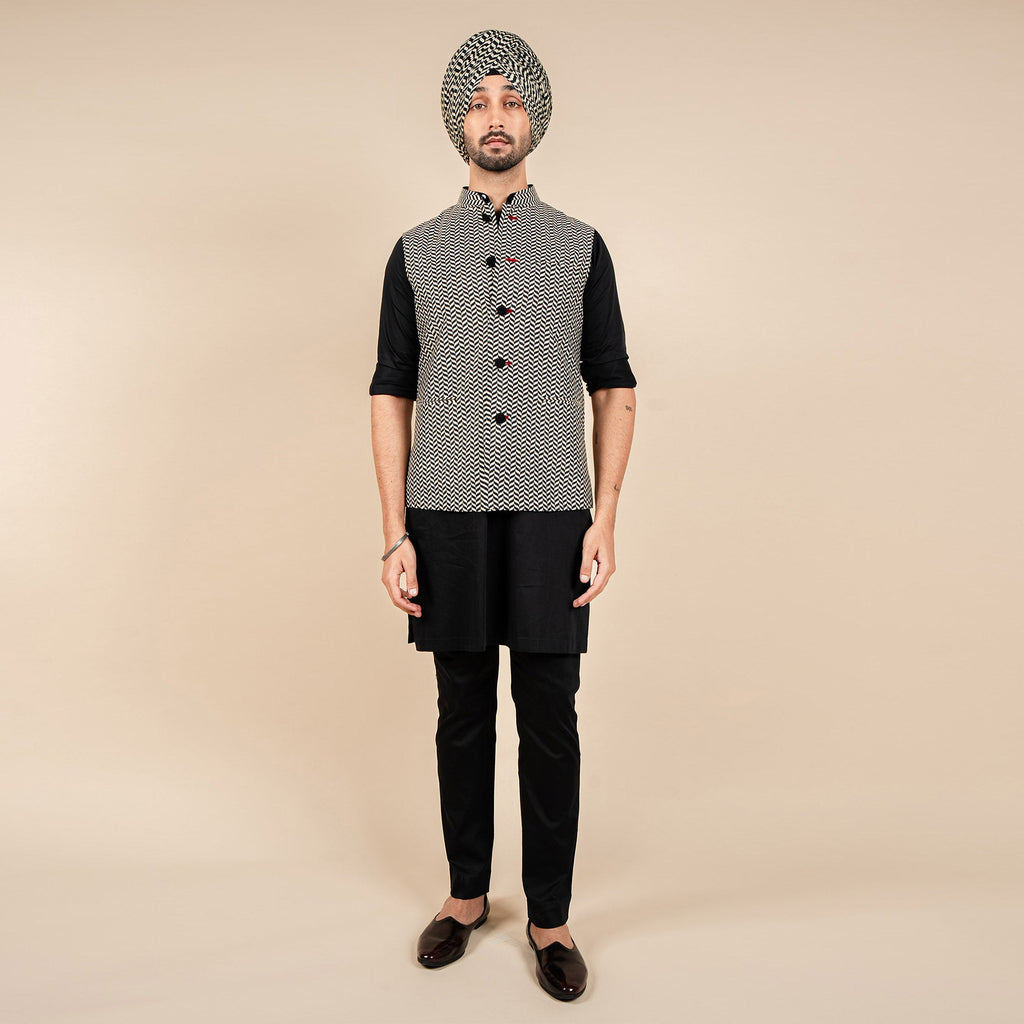 Chevron Nehru Jacket | CHAR