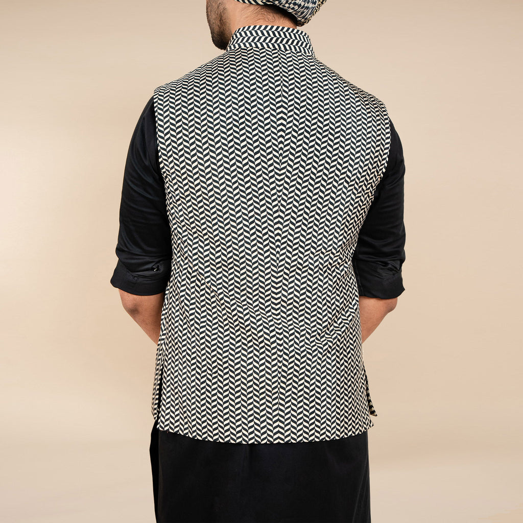 Chevron Nehru Jacket | CHAR