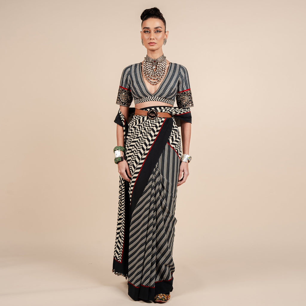 Chevron Saree Set | CHAR