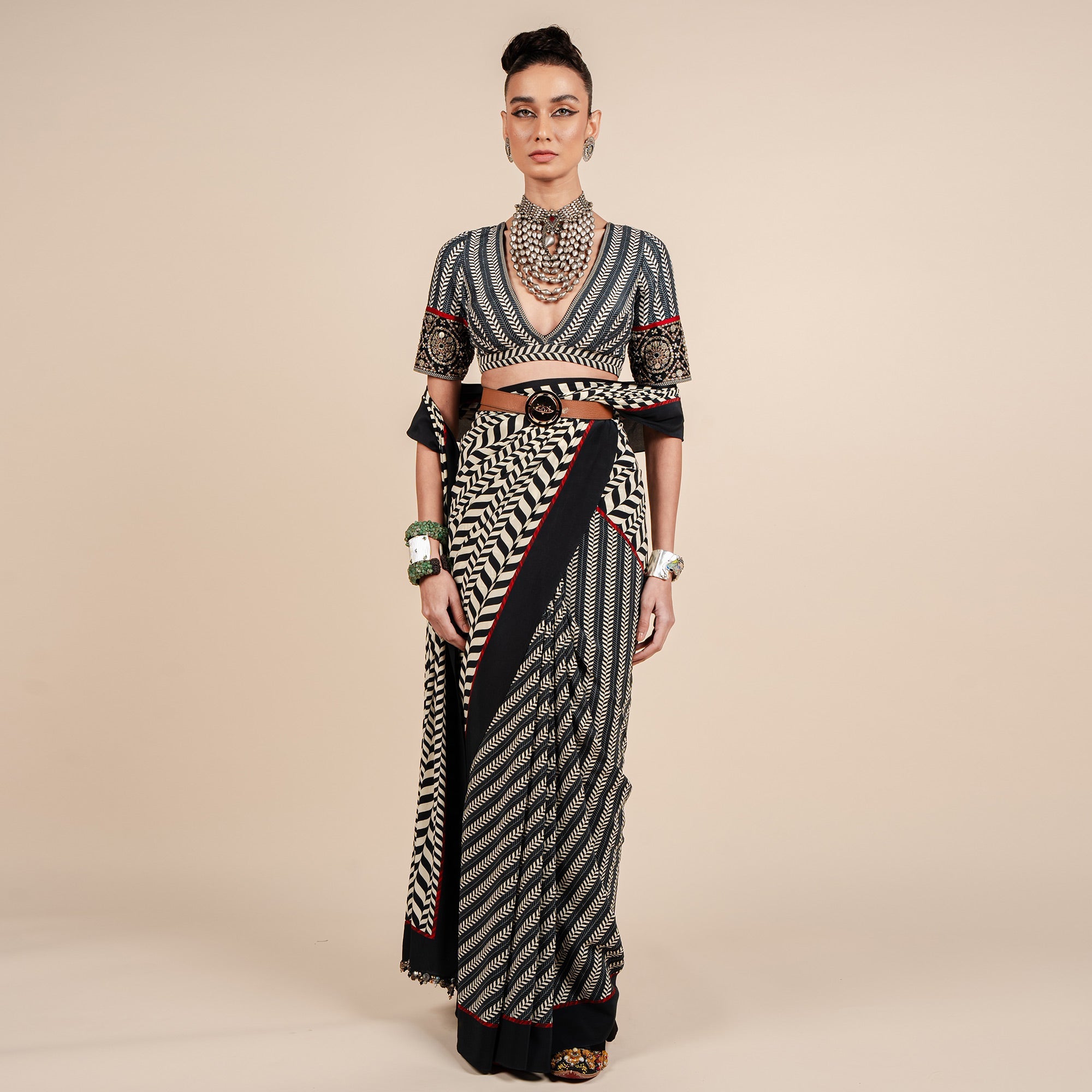 Chevron Saree Set | CHAR