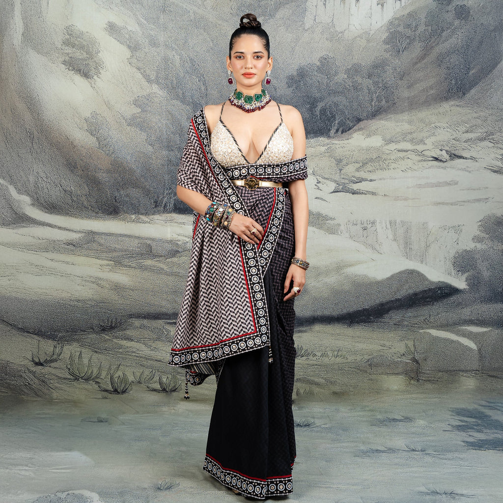 Chevron Saree Set | CHAR