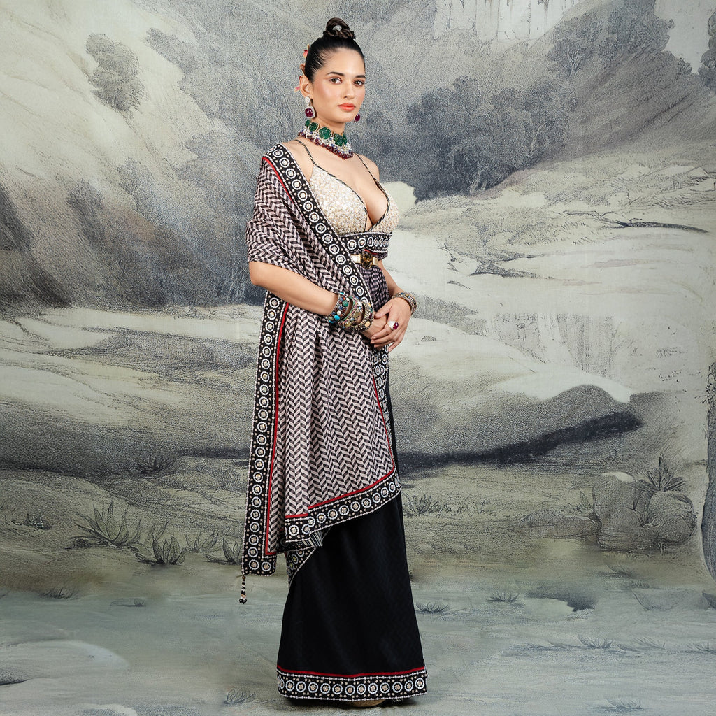 Chevron Saree Set | CHAR