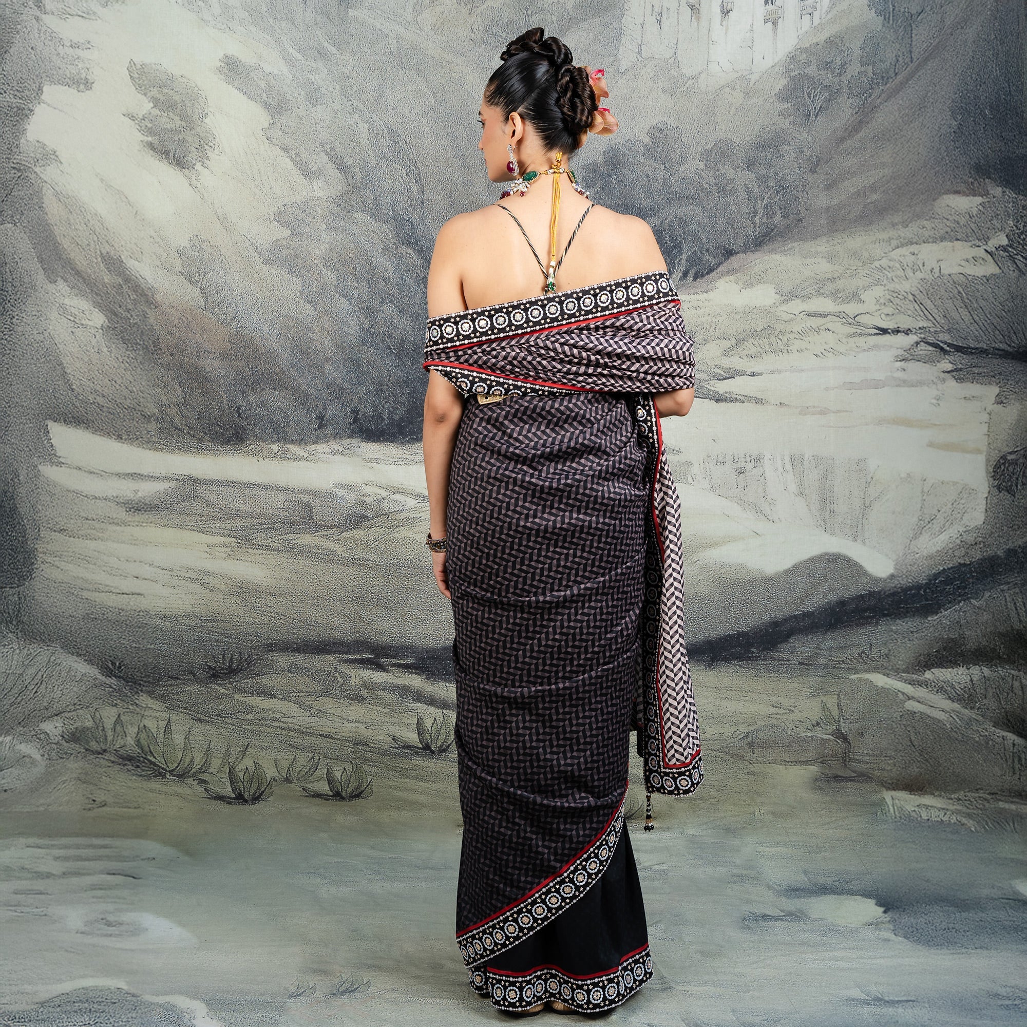Chevron Saree Set | CHAR