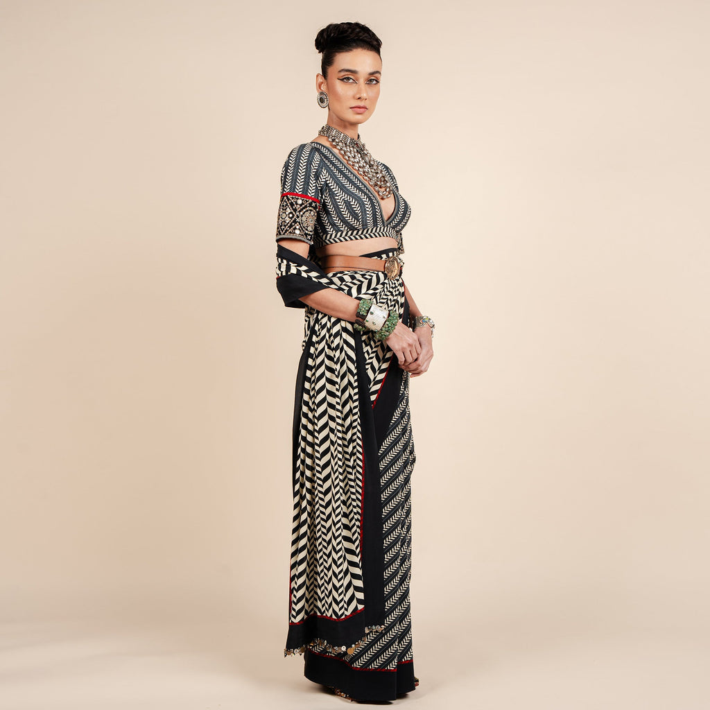 Chevron Saree Set | CHAR