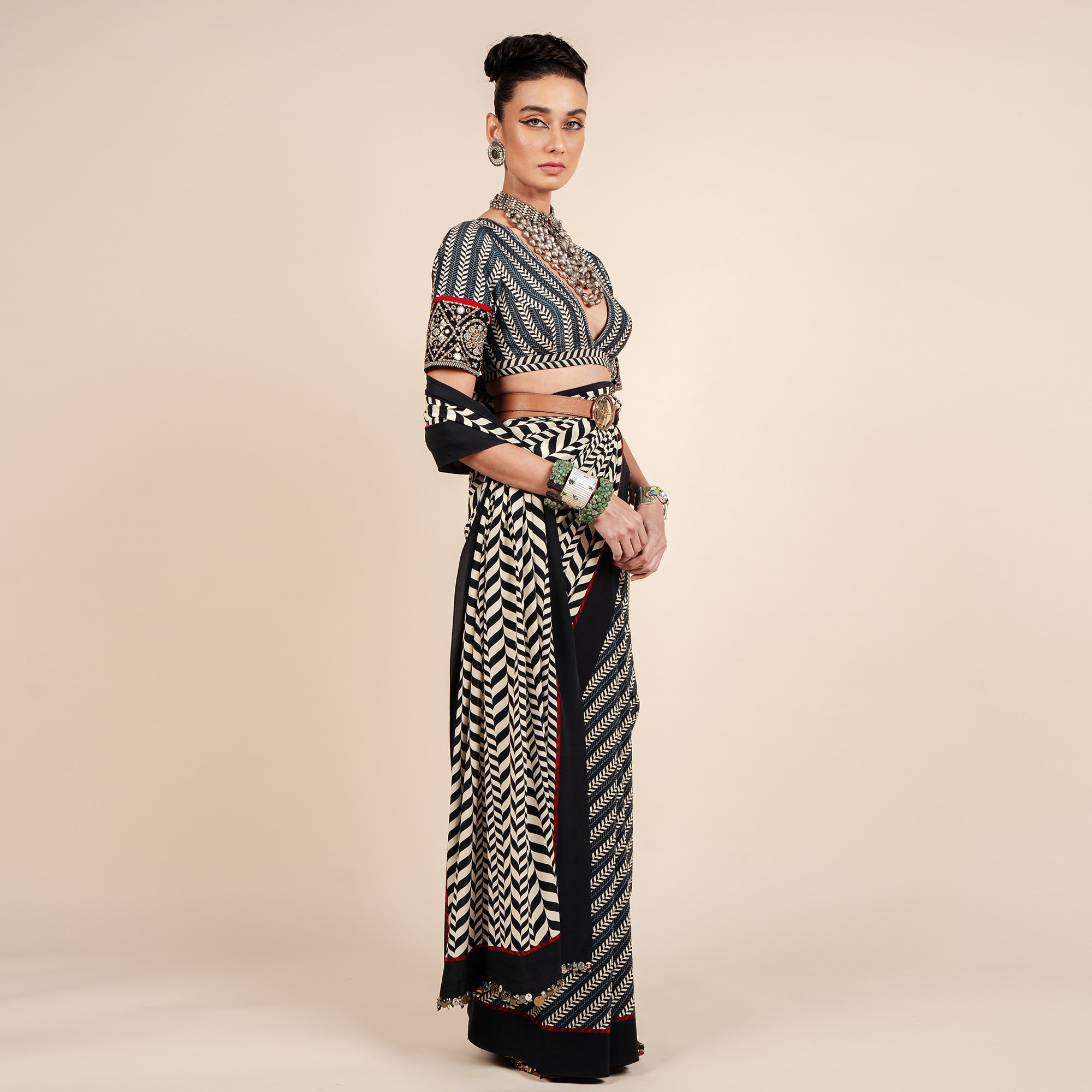 Chevron Saree Set | CHAR