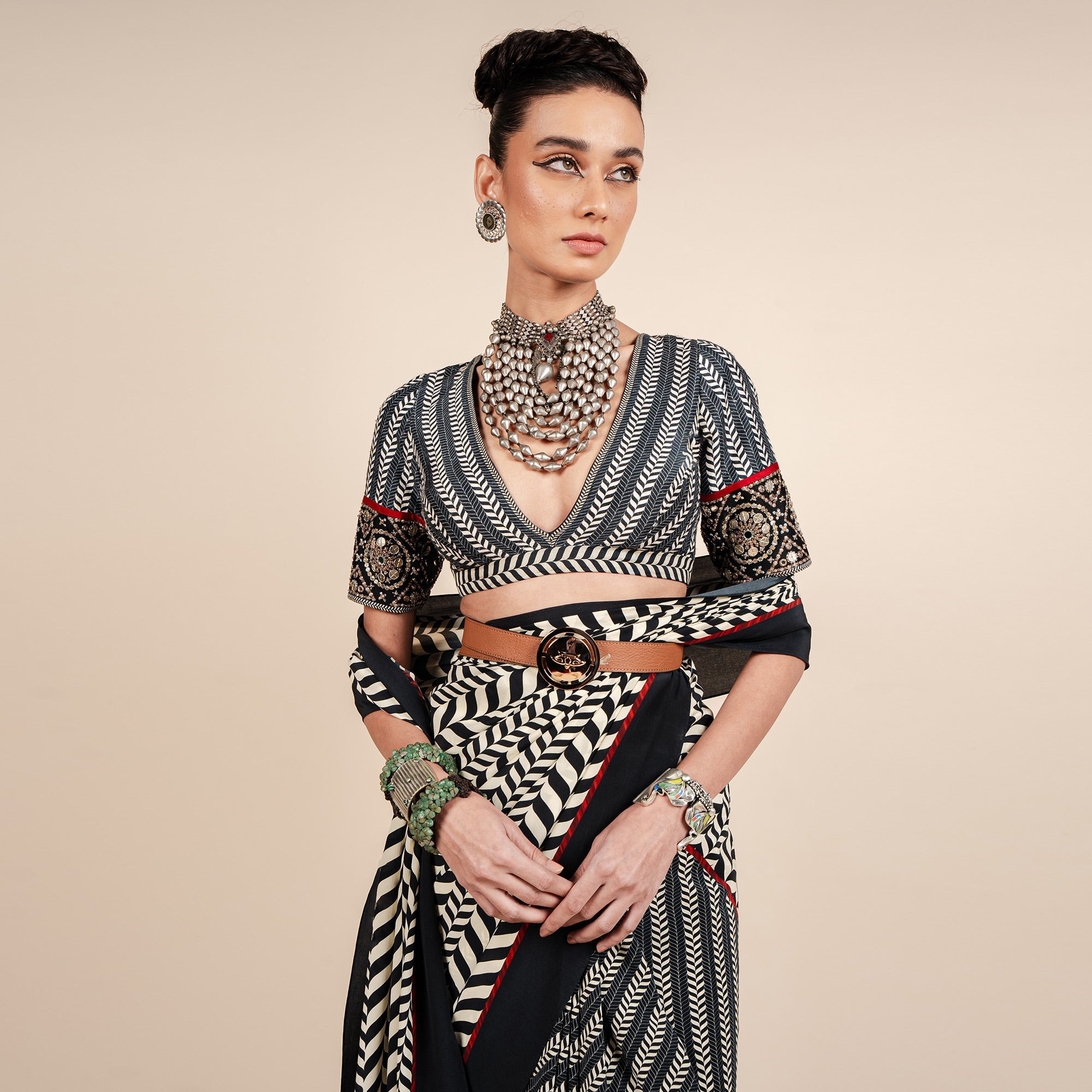 Chevron Saree Set | CHAR