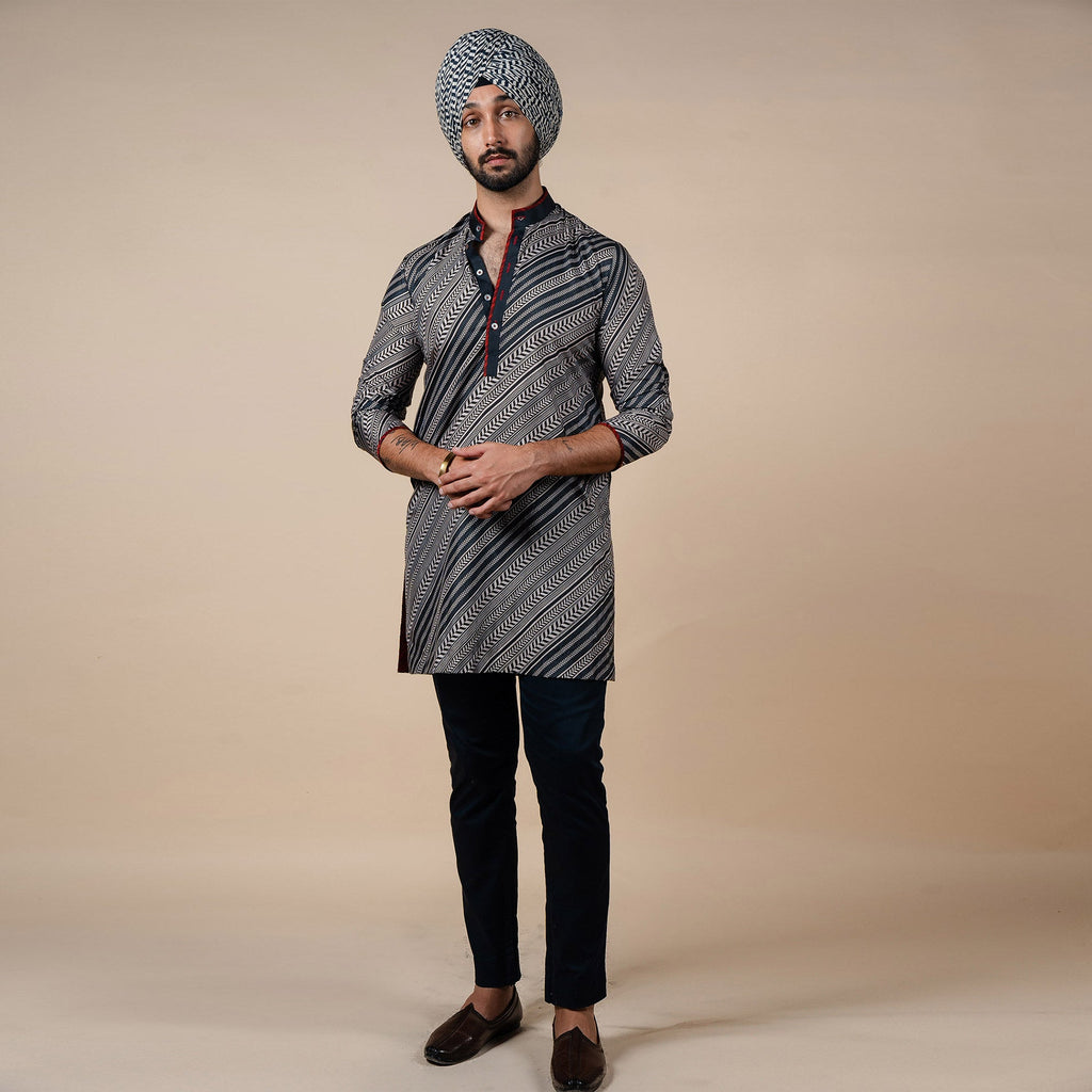 Chevron Striped Kurta | PANJ